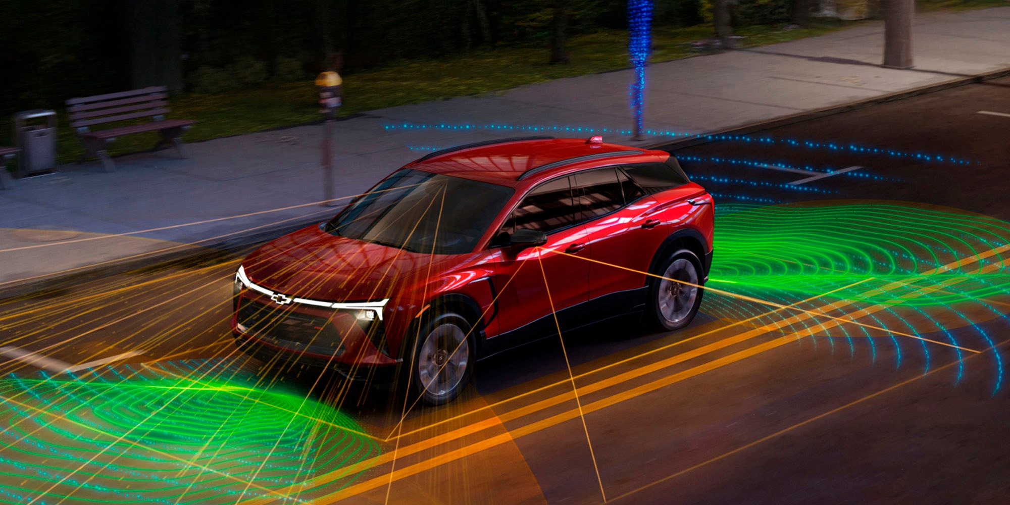 A Blazer EV RS vem equipada com tecnologia de ponta quando se trata de segurança